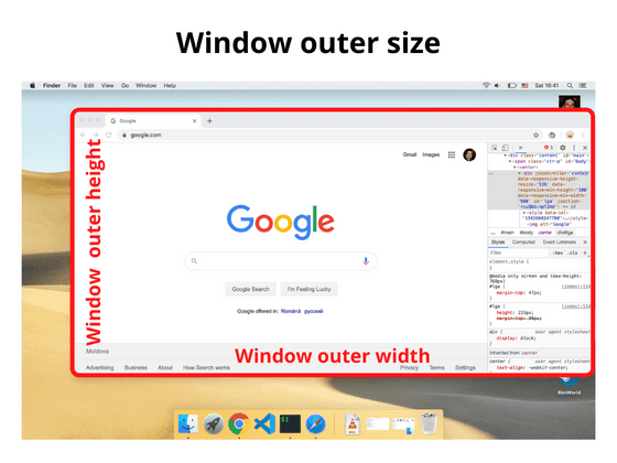Window outer size